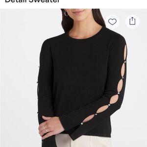 Faith & Zoe Black Sweater with Sleeve Cutouts size Large